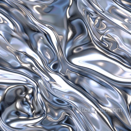 Seamless 3D PBR Glossy Liquid Silky Texture with Smooth Reflective Folds texture preview