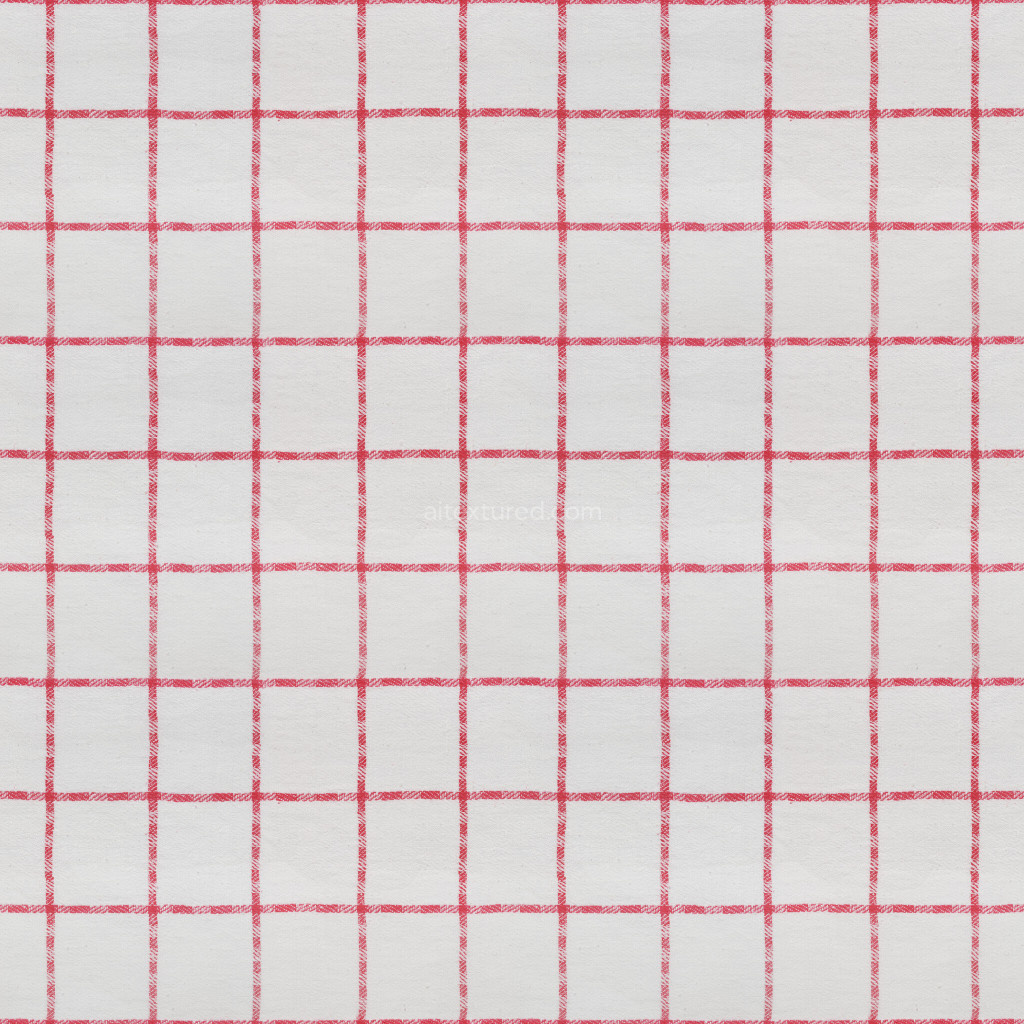 Seamless fabric texture with a red plaid pattern on a white background