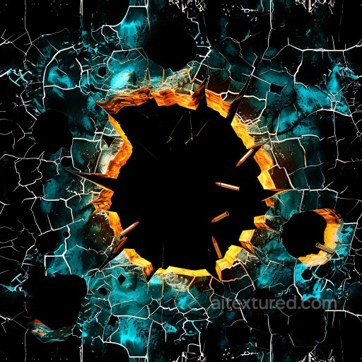Cracked And Burnt Holes Metal Texture With Teal Patina seamless Cracked & Holes PBR texture