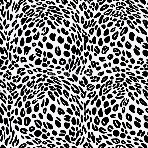 Seamless 3D PBR Texture of Black and White Abstract Leopard Print Fabric