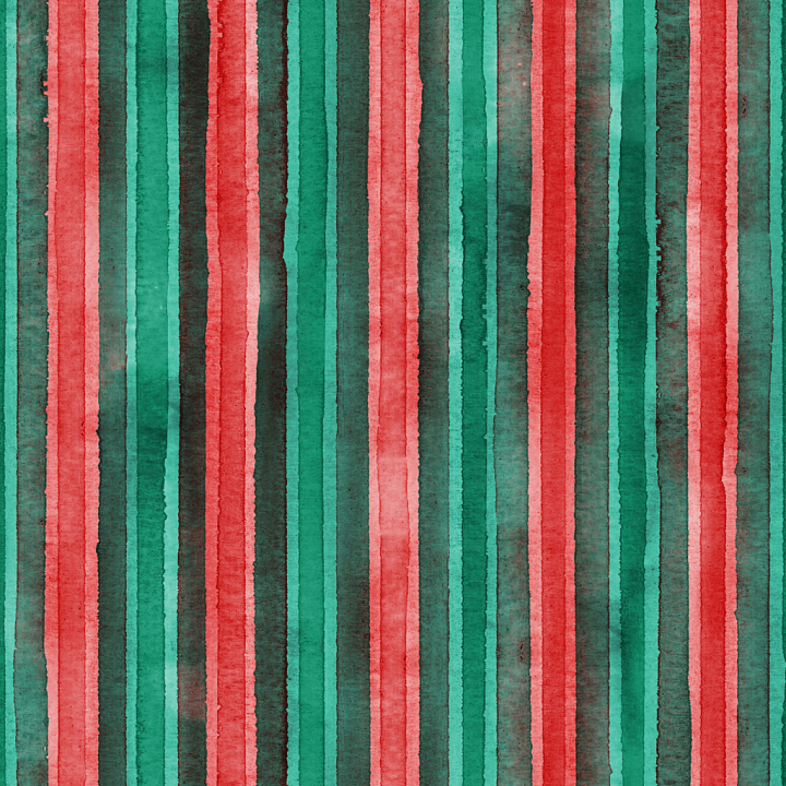 Watercolor Stripes in Red and Teal Fabric Style seamless PBR texture preview
