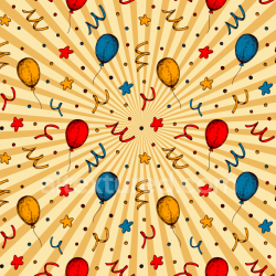 seamless Seamless 3D PBR festive birthday balloons and confetti texture texture 8k free download PBR