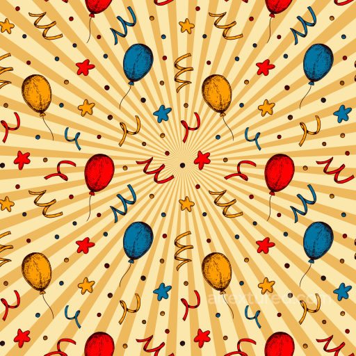Festive Birthday Balloons And Confetti Texture seamless Birthday PBR texture