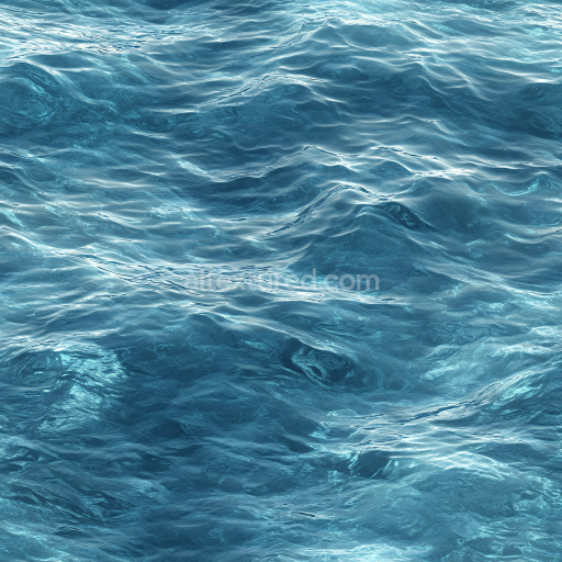 Seamless 3D Water PBR Texture Featuring Realistic Ocean Surface with Gentle Waves and Clear Blue Color