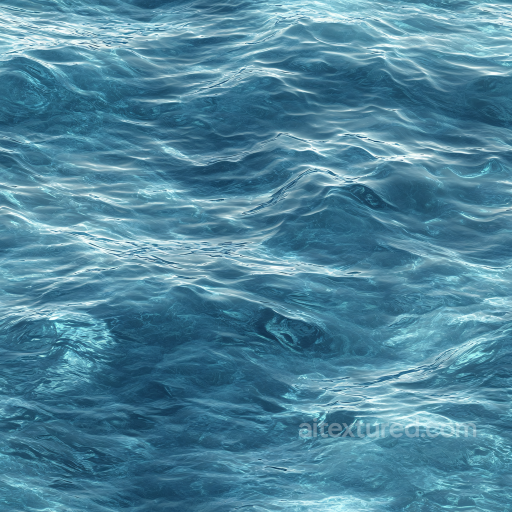 Water PBR Texture Featuring Realistic Ocean Surface with Gentle Waves and Clear Blue Color seamless Water PBR texture