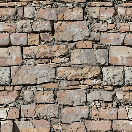 Weathered Stone Wall PBR Texture with Mixed Earth Tones and Rough Surface seamless Stone PBR texture