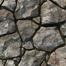 seamless Seamless 3D PBR Cracked Stone Ground Texture with Natural Moss Detailing texture 8k free download PBR