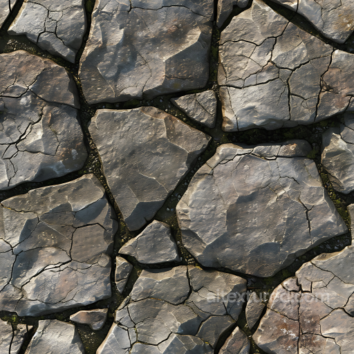 Cracked Stone Ground Texture with Natural Moss Detailing seamless Stone PBR texture