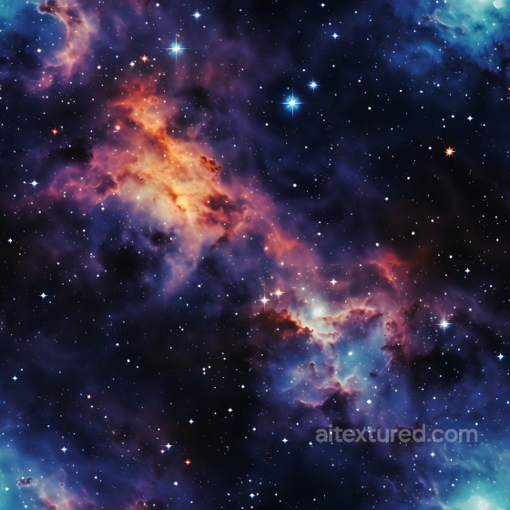 Space PBR Texture Featuring a Vibrant Nebula with Starfield and Galactic Hues Star, space, planets texture preview