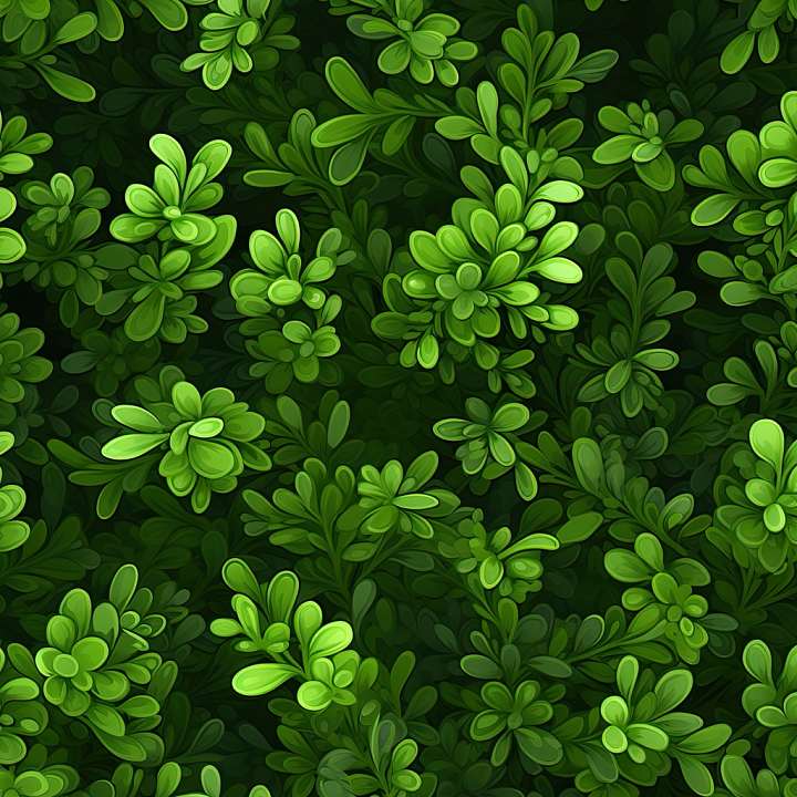 Stylized Green Foliage with Layered Leaf Pattern seamless PBR texture preview