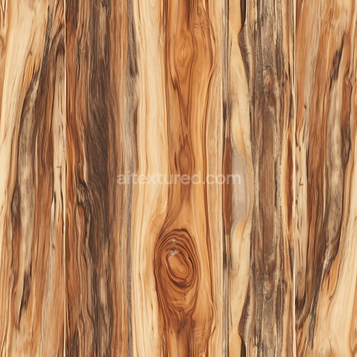 Seamless 3D Olive Wood PBR Texture with Distinctive Knots and Rich Grain
