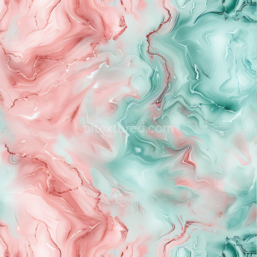 Preview — Seamless 3D Dusty Rose and Mint Marble PBR Texture with Pastel Swirls