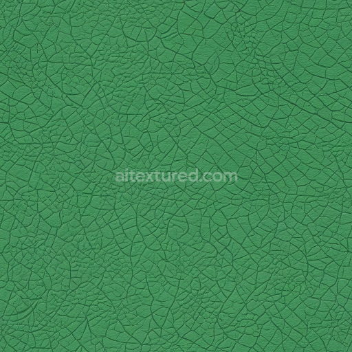 Seamless 3D PBR Texture of Green Cracked Leather with Distinctive Grain