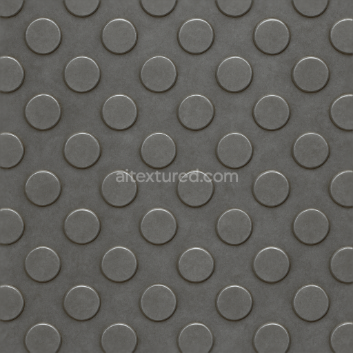 Seamless 3d texture pbr 8k tactile plate with raised discs and anti fatigue steel surface