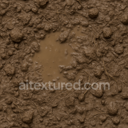 seamless Seamless 3d texture pbr 8k wet mud ground surface with organic debris and soil clods texture 8k free download PBR
