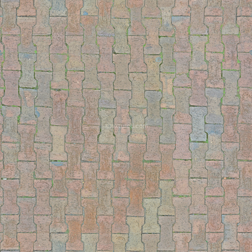 Seamless paving stones texture with varied colors and patterns