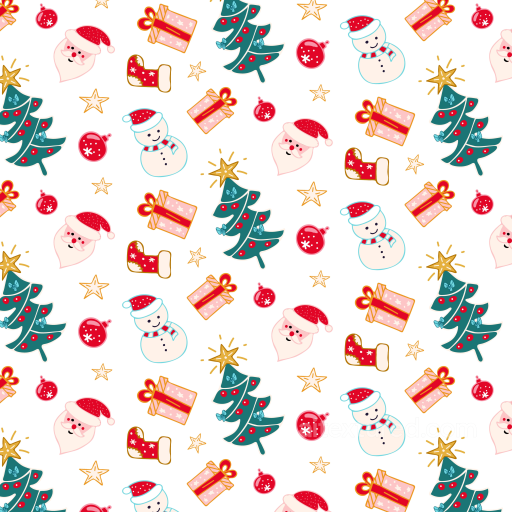 Christmas Holiday Pattern Texture with Festive Icons seamless Christmas Holiday PBR texture