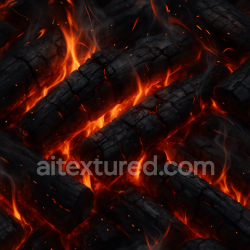 seamless Seamless 3d texture pbr 8k burning wood with fire sparks and smoke trails texture 8k free download PBR