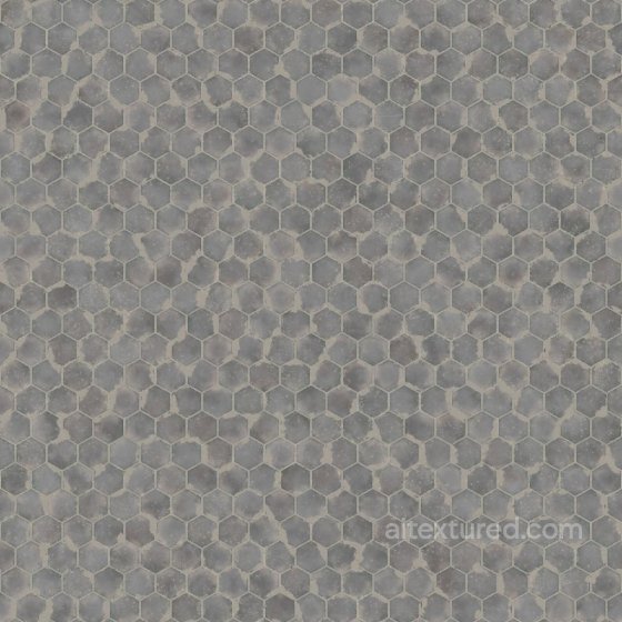 Hexagonal gray Terracotta Tiles | Free PBR Tile texture preview
