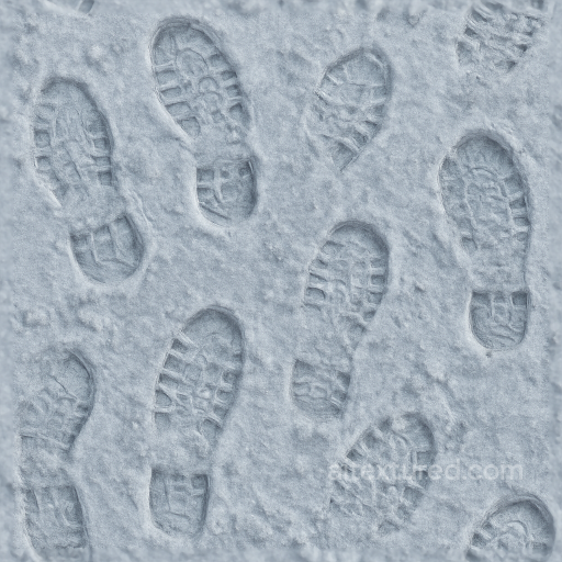 Snow Prints With Icy Prints On Frozen Ground seamless Footprints PBR texture