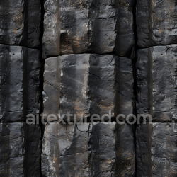 seamless Seamless 3D Weathered Black Stone Wall PBR Texture with Rough Surface texture 8k free download PBR