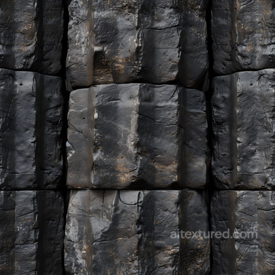 Weathered Black Stone Wall PBR Texture with Rough Surface Stone texture preview