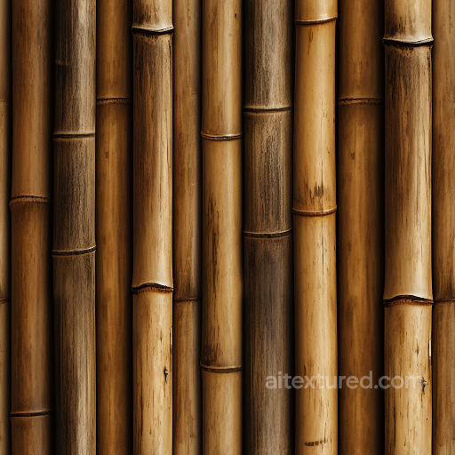 Vertical Bamboo Culms Seamless Texture with Varied Natural Tones seamless Bamboo PBR texture