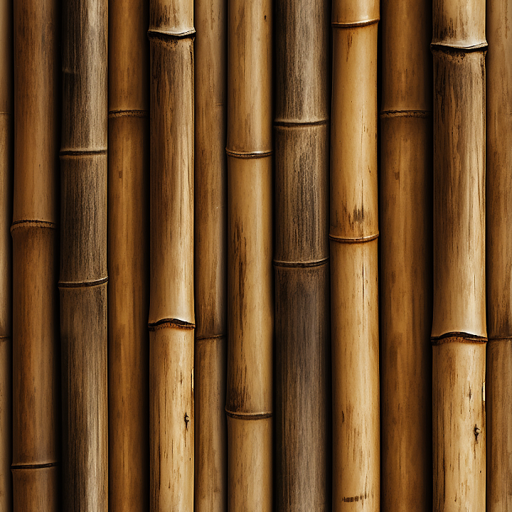 Vertical Bamboo Culms with Varied Natural Tones Wood seamless PBR texture preview