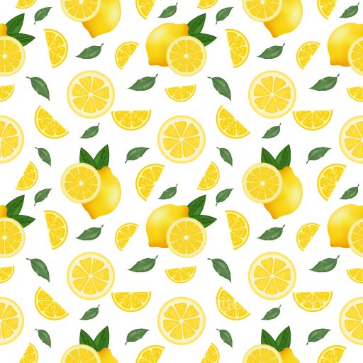 Pattern PBR Texture with Vibrant Lemon Slices and Green Leaves seamless Pattern Bundle PBR texture