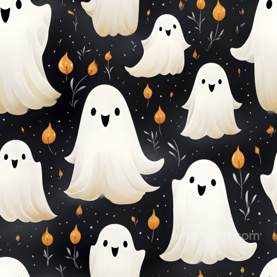 with Watercolor Halloween Ghosts and Leaf Motifs Watercolor Halloween texture preview