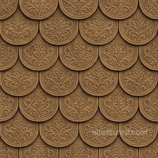 Ornate Shingle Roof Seamless Texture seamless Roofing PBR texture