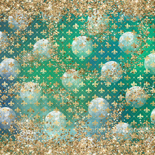 Christmas Glitter Texture of Holiday Green Fabric with Gold Glitter and Ornaments seamless Christmas glitter PBR texture
