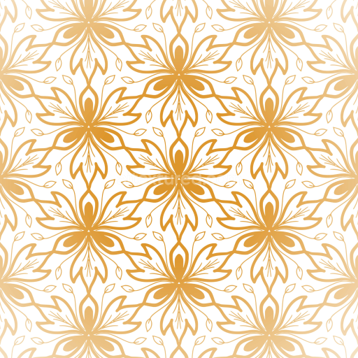 Seamless 3D PBR White and Gold Ornate Floral Pattern Texture