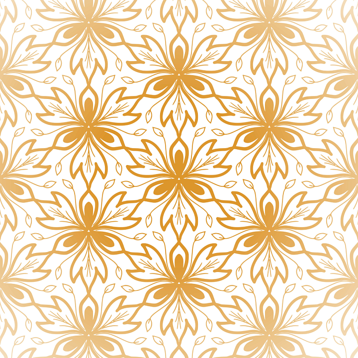 White and Gold Ornate Floral Pattern seamless PBR texture preview