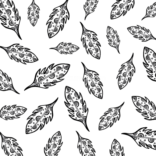 Seamless 3D PBR Texture Featuring Black Ornate Leaves on White Background