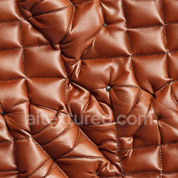 seamless Seamless 3D Quilted Brown Leather PBR Texture with Glossy Wrinkled Panels texture 8k free download PBR