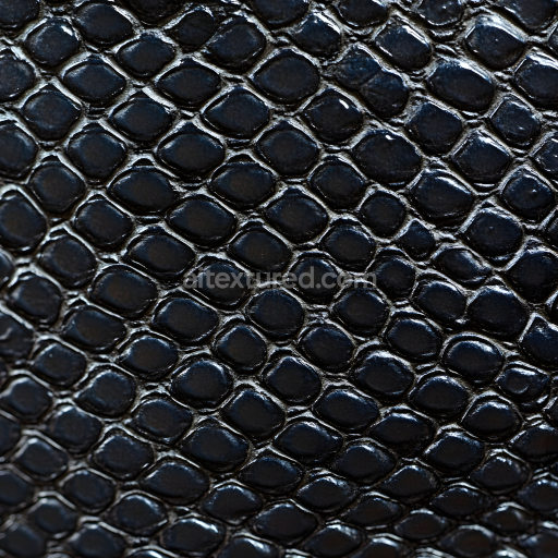 Seamless 3D PBR Texture of Glossy Black Reptilian Skin Scales