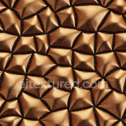 seamless Seamless 3D glossy bronze quilted leather PBR texture with padded diamond panels texture 8k free download PBR