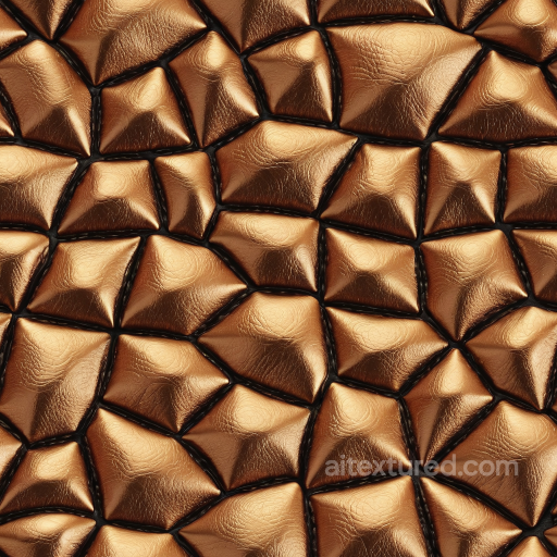 glossy bronze quilted leather PBR texture with padded diamond panels seamless Leather PBR texture