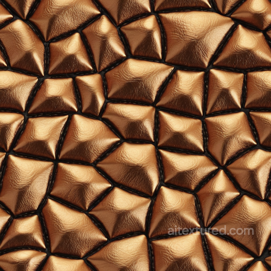 glossy bronze quilted leather PBR texture with padded diamond panels Leather texture preview