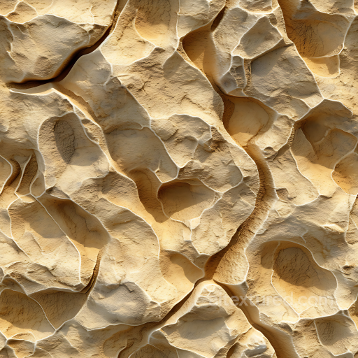 Weathered Sandstone Rock Texture with Eroded Surface and Deep Cracks seamless Stone PBR texture