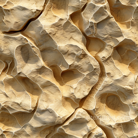 Weathered Sandstone Rock Texture with Eroded Surface and Deep Cracks Stone texture preview