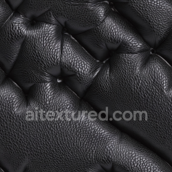 seamless Seamless 3D Quilted Black Pebbled Leather PBR Texture with Button Tufting texture 8k free download PBR