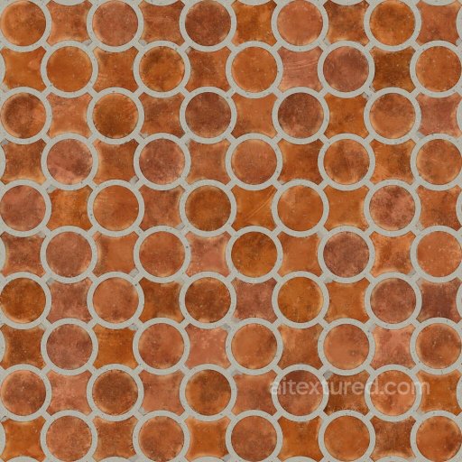 Circular Orange Terracotta Tiles | Free PBR seamless Tile PBR texture