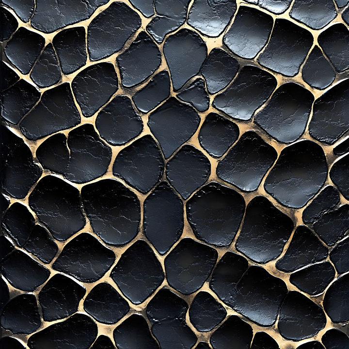 Dark Cracked Skin with Glossy Highlights and Organic Irregular Patterns seamless PBR texture preview