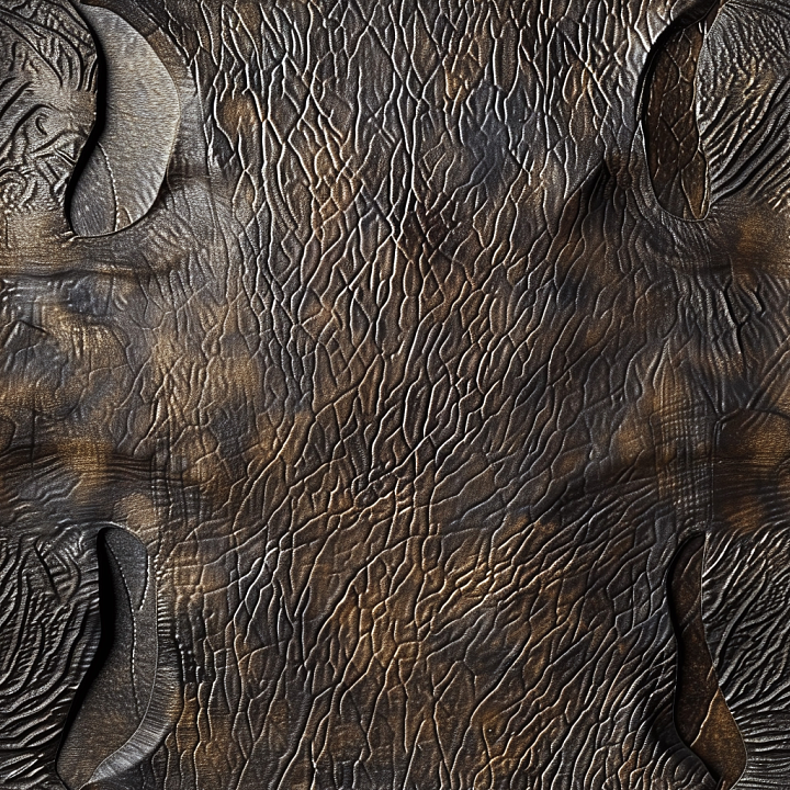 Aged Cracked Brown Leather with Distinct Wrinkles and Patina seamless PBR texture preview