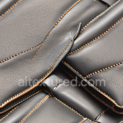 seamless Seamless 3D Pebbled Gray Leather PBR Texture with Detailed Stitching and Soft Folded Surfaces texture 8k free download PBR