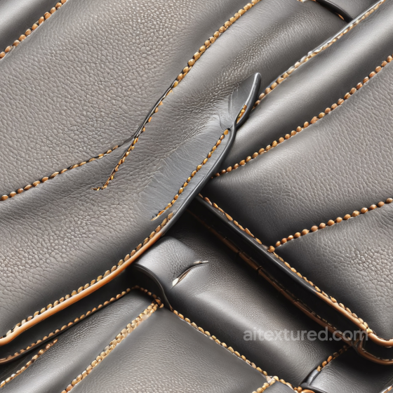 Pebbled Gray Leather PBR Texture with Detailed Stitching and Soft Folded Surfaces Leather texture preview