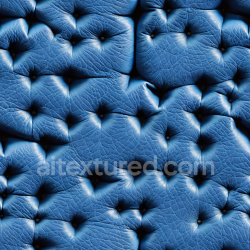 seamless Seamless 3D Quilted Blue Leather PBR Texture with Deep Wrinkles and Padded Buttons texture 8k free download PBR