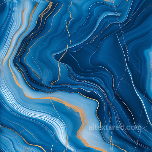 Blue Marble Texture Featuring Polished Surface and Gold Veining seamless Marble PBR texture